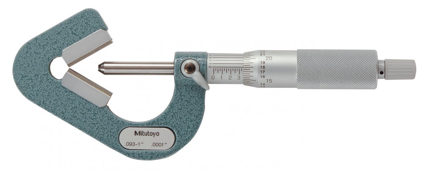 Mitutoyo .09 - 1 In Mechanical Micrometers - V-Anvil Micrometer (114-202)