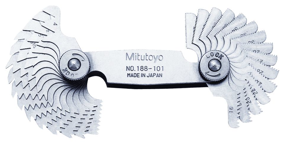 Mitutoyo 4 - 42 TPI Other Small Tools - Pitch Gage Set (188-101)