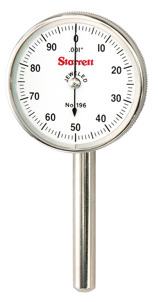 STARRETT 196B1 Universal Back Plunger Dial Indicator with SLC (196B1 W/SLC)