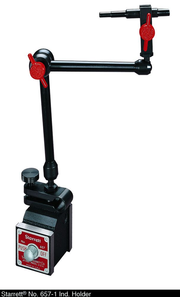 STARRETT 657-1 Magnetic Base Universal Indicator Holder with triple jointed arm and fi ne adjustment (657-1)