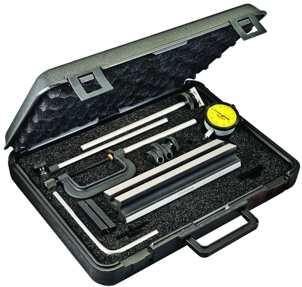 STARRETT 665MJZ Inspection Set - Complete with Components and 25-181J Millimeter Reading Indicator in Case (665MJZ)