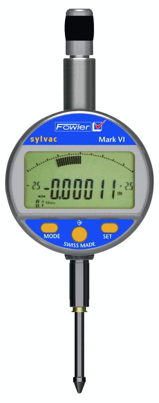 Fowler 0-1"/25mm Mark VI Electronic Indicator with Analog Display 54-530-555-0