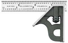 STARRETT 11H-4-4R 4" Combination Square with Square Head (11H-4-4R)