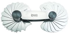 STARRETT 178B Fillet or Radius Gage, Inch Reading, 7/64-1/2" Range (Concave and Convex), 64ths Increments, 32 Leaves (178B)