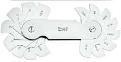 STARRETT 272B Fillet or Radius Gage, 9/32-33/64" Range (Concave and Convex), 64th Increments, 16 Leaves, Inch Reading (272B)