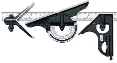 STARRETT 434-12-4R 12" Combination Set with Square, Center and Reversible Protractor Head and Blade (434-12-4R)