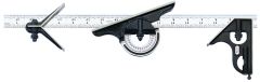 STARRETT 434-18-16R 18" Combination Set with Square, Center and Reversible Protractor Head and Blade (434-18-16R)