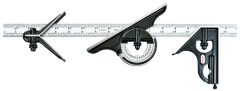 STARRETT 434-18-4R 18" Combination Set with Square, Center and Reversible Protractor Head and Blade (434-18-4R)
