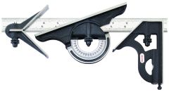 STARRETT 435-12-16R 12" Combination Set with Square, Center and Reversible Protractor Head and Blade (435-12-16R)