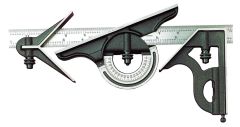 STARRETT 435-12-4R 12" Combination Set with Square, Center and Reversible Protractor Head and Blade (435-12-4R)