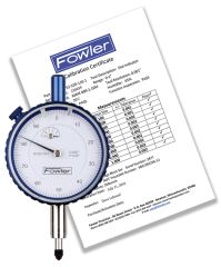 Fowler 25mm Whiteface Premium Dial Indicator with Certificate of Calibration 52-520-500-0