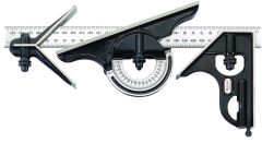 STARRETT C434M-300 300mm Combination Set with Square, Center and Reversible Protractor Head and Blade (C434M-300)
