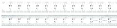STARRETT C604R-24 W/SLC Spring Tempered Steel Rule with Inch Graduations, 4R Style Graduations, 24" Length, 1-1/4" Width, 3/64" Thickness (C604R-24 W/SLC)