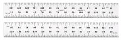 STARRETT C635-150 W/SLC 150mm Spring-Tempered Steel Rule with Millimeter Graduations, Graduations at mm and 1/2mm on Both Sides (C635-150 W/SLC)
