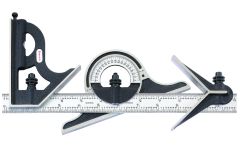 STARRETT C9-12-4R 12" Combination Set with Square, Center and Non-Reversible Protractor Head and Blade (C9-12-4R)